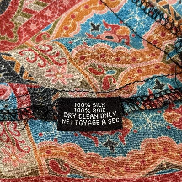 Tolani 100% Silk Paisley Boho Tunic Dress XS-S India Ethnic Print Top Blouse - Picture 3 of 7